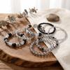 Glass Bead Layered Bracelet Faceted Multi-Strand Bracelet Retro Stackable Bracelet  Vacation