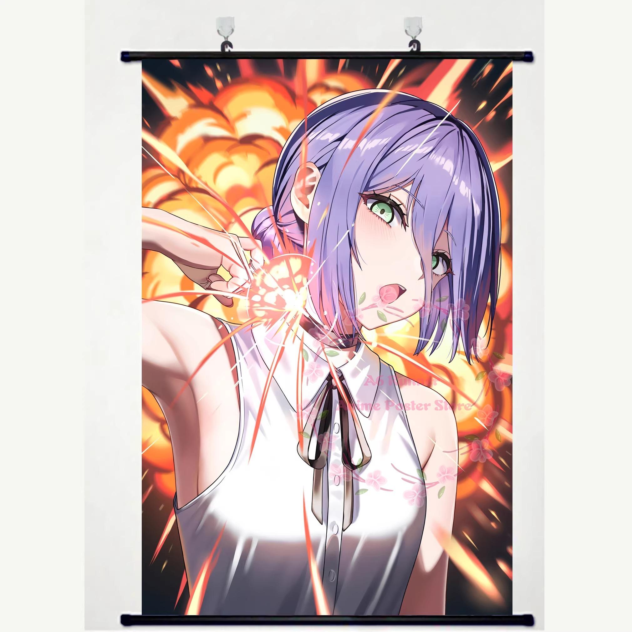 C-Chainsaw Man Reese Chapter Denji Magi Marese 2D Animation Scroll Hanging Painting Poster Peripheral For Kids 40x60cm