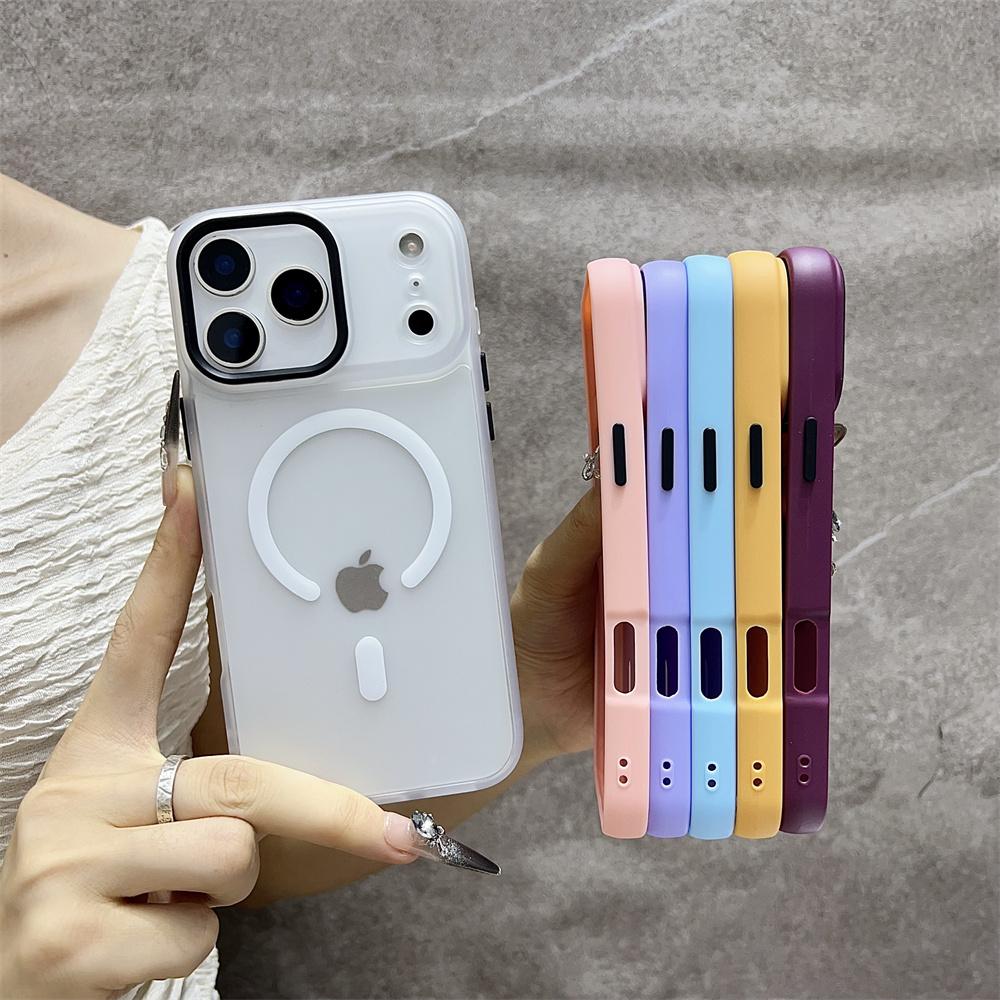 Matt Genomskinligt Frostat Stötsäkert Magnetiskt Telefonfodral För iPhone 17 Air 16 15 14 13 12 17 Pro Max Magsafe Måste-Ha Fodral