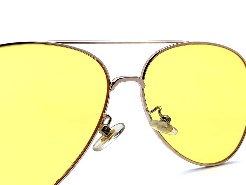 W BRIDGE TEARDROP SUNGLASS GOLD x LIGHT YELLOW [SPEED ADDICT]