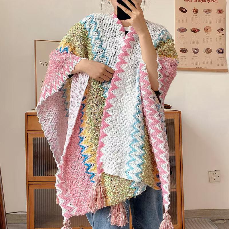 Yunnan Lijiang Ethnic Style Women's Thickened Travel Shawl Cloak
