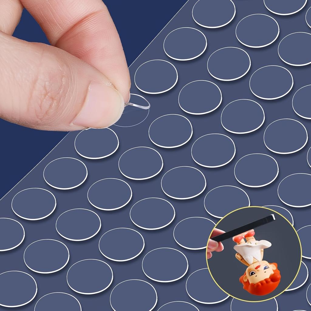 Double-Sided Adhesive Sticker Pads-Transparent No-Residue Rubber Sticky Dots for Mounting Decor, Accessories,Decorative Stickers