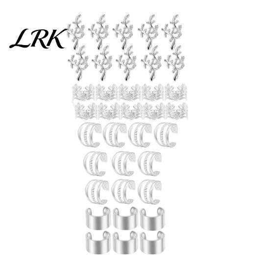 Non-fading Hair Jewelry 32/40/60Pcs Dreadlock Accessories, Hollow Carved Rings, Open Twisted Style Beads Design Easy to Wear Cuffs for Festivals