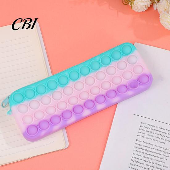 Decompression Pencil Case Pop Case, Large Capacity Silicone Storage Bag, with Relief Bubble Toy Stationery for Kids School Office Stress