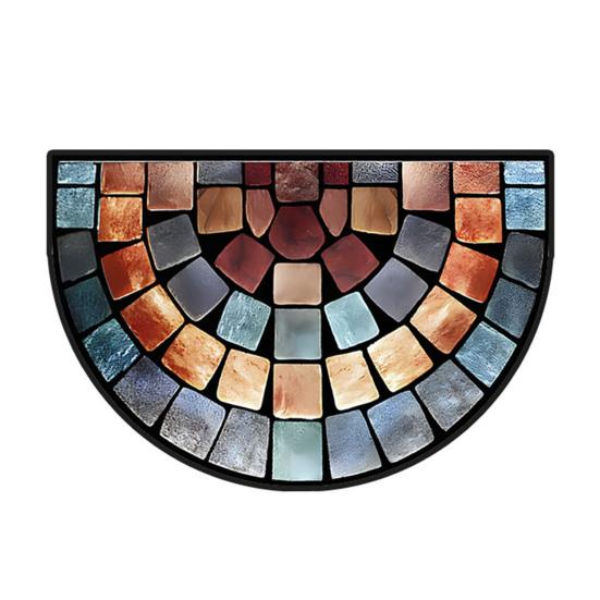Front Door Mat Entrance Half Circle Rug Outside Entry Welcome Mat Doormat with Non Slip Rubber Backing for Front Door Entryway