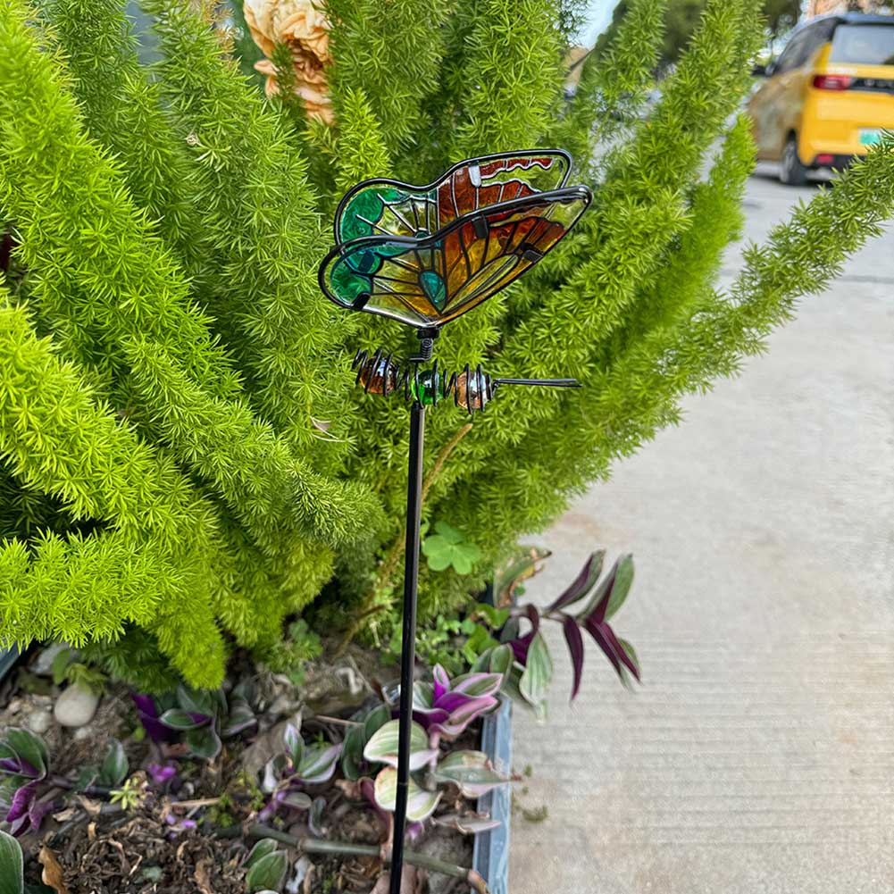 Butterfly/Dragonfly Garden Stake Decor Insect Yard Stake Metal Lawn Ornaments Creative Yard Art Garden Stake for Garden Decor