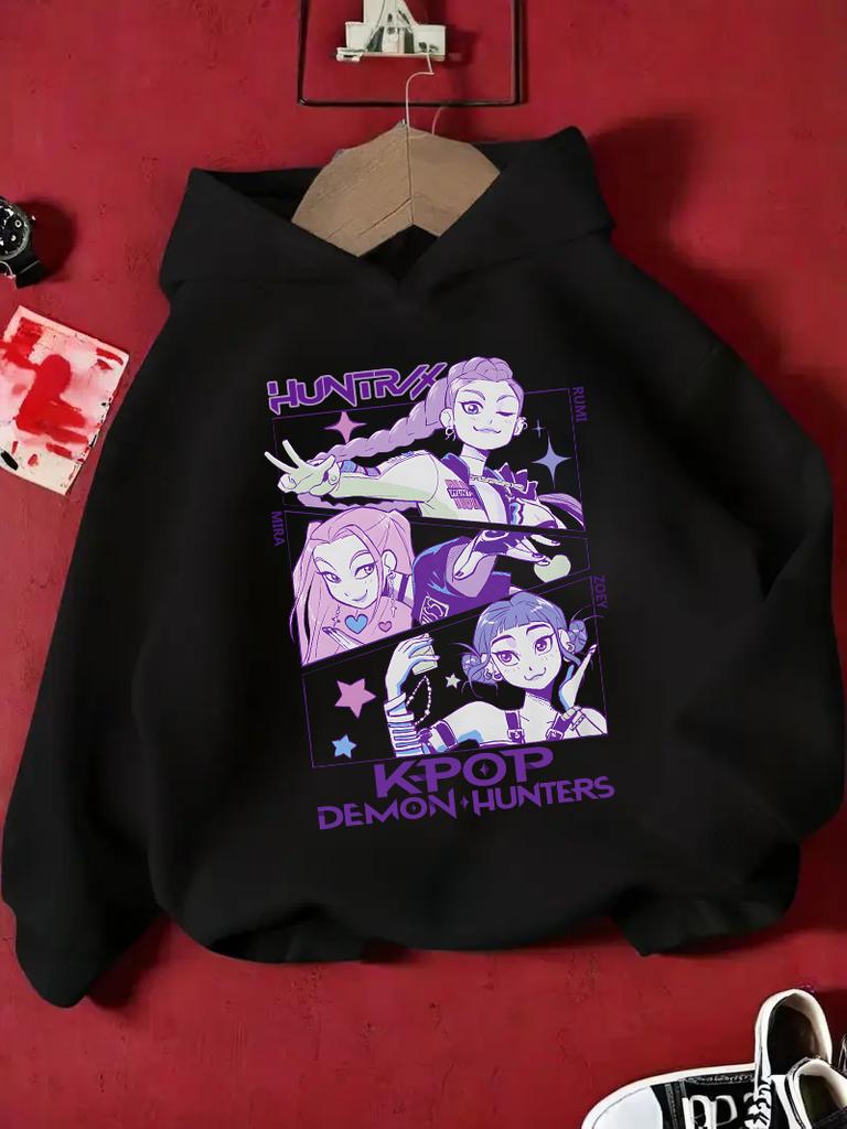KPop Hunter Rumi Derpy Cartoon Girls Boy Hooded Sweatshirt Warm Children's Wave Fashion Casual Tops Casual Girls Clothing
