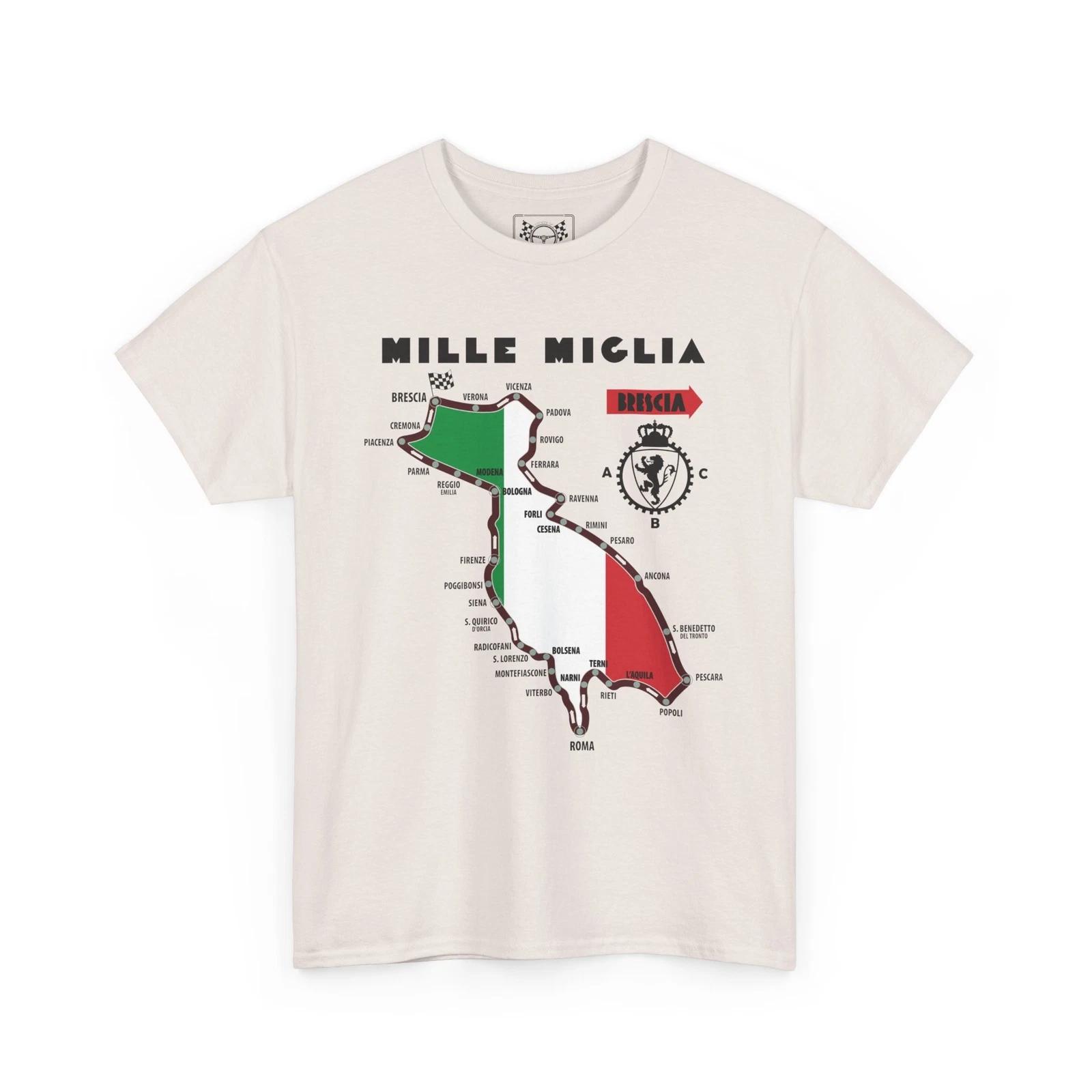 

Mille Miglia Race Course T-Shirt - Auto Club Brescia Tee - Italy Racing Fan Gift 3XL