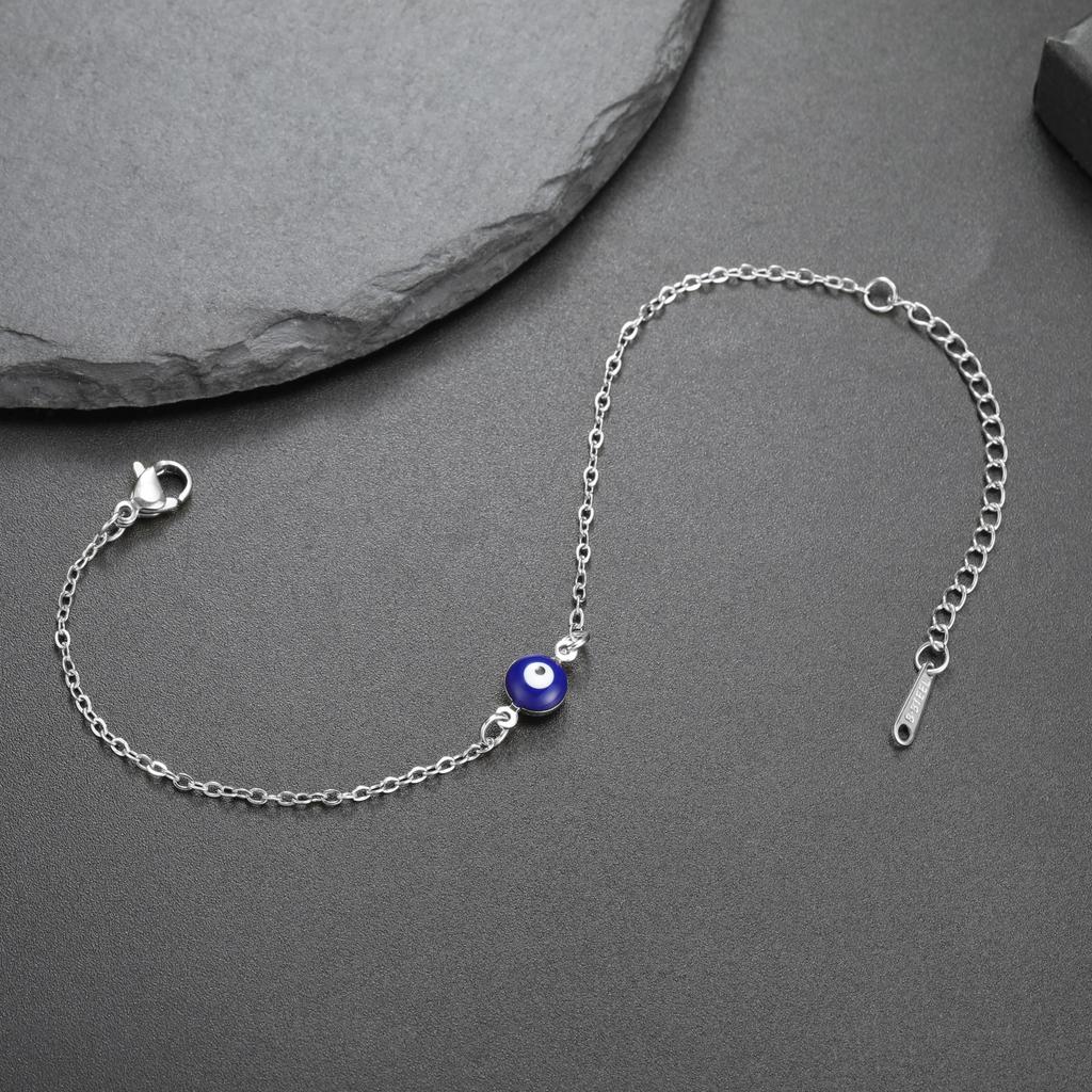Teamer Blue Evil Eye Bracelet Stainless Steel Gold Color Women's Bracelet Good Luck Amulet Jewelry Friend Gift Wholesale