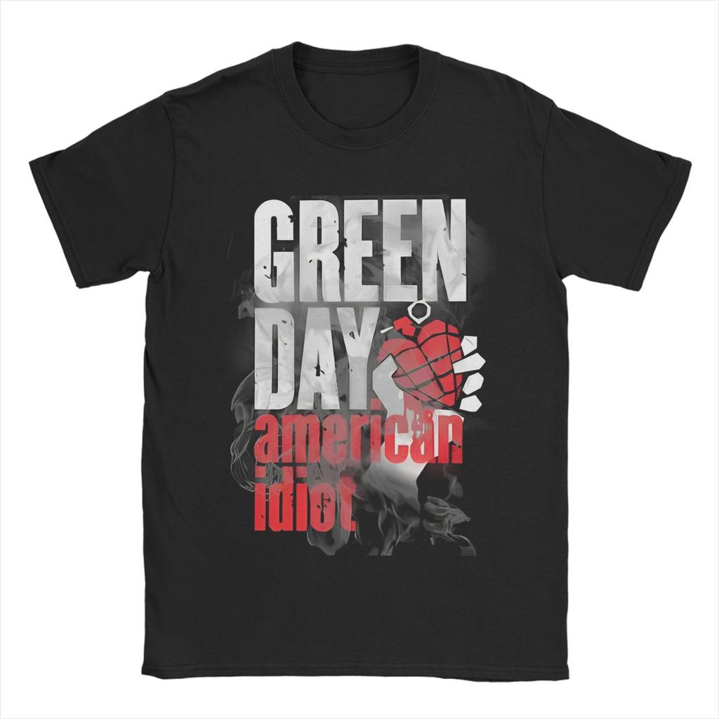 Funny Green Day American Idiot Tshirt Men's Round Neck Short Sleeve Clothes Cotton Summer TopsTops