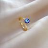 [Real Gold] Eye Zircon Ring Opening Adjustable Simple Jewelry Japanese Ring Couple Ring