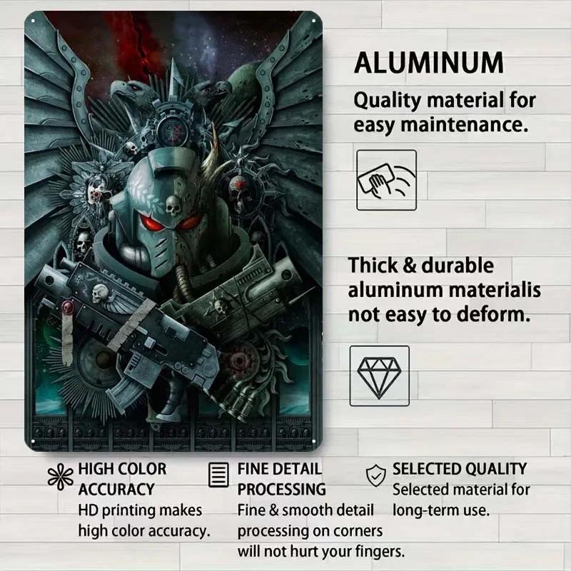 W-Warhammers Metallschild Anpassbare Spieleposter Vintage Heimdekoartikel Retro Blechschild für Gamerzimmer-Dekoration Wand