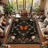 Occult Butterfly Rug Vintage Gothic Floral Washable Carpet for For Bedroom, Living Room, Kitchen Decorations Floor Mat