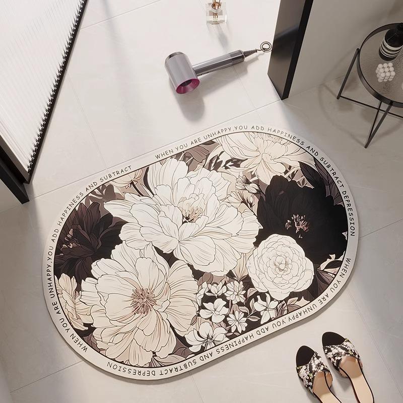 Diatom Mud Mat Bath Area Non-slip Cushion Rural Home Toilet Entry Entry Quick Drying Soft Carpet Foot Mat Moisture-wicking