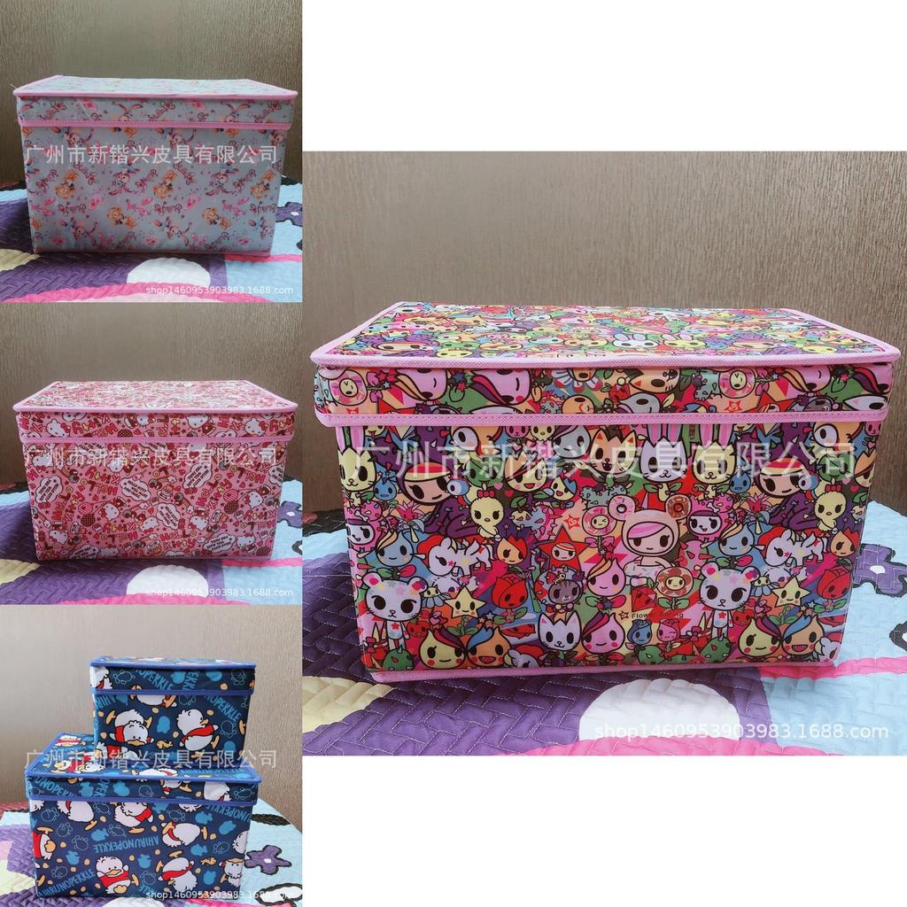 Cartoon Fabric Storage Organizer With Hello Kitty Kuromi Print Design For Living Room And Dorm Use