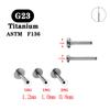 10 Stück G23 Titan 16G 18G 20G Push-in Stecker Rückseite Basis Ohrstecker Lippen Nasenpiercing Tragus Körperschmuck Zubehör