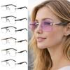 Fashion UV Protection Wood Grain Sunglasses Outdoor Street Photography Ultra-Light Rimless Sun Glasses Scratch-Resistant Shades
