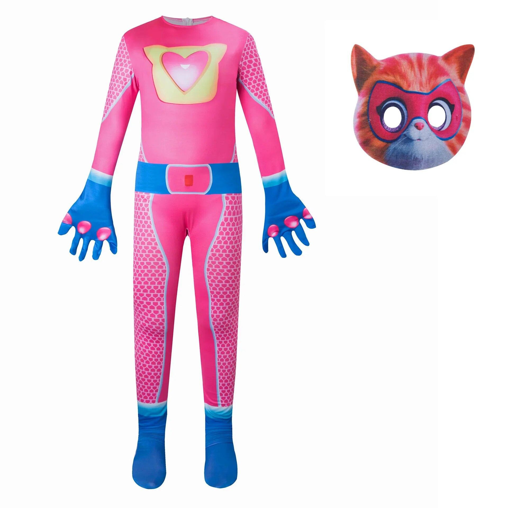 

Комбинезон из игрового аниме Super Kitties, облегающая одежда для ролевых игр, костюмы для выступлений на сцене для мальчиков и девочек, одежда, боди Super Cat