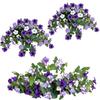UV Resistant Artificial Petunias Flowers Realistic Weather Resistant Simulated Leaf Vines Vibrant Colors Faux Petunias Balcony