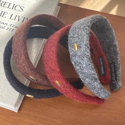 Korean Style Gold Label Wide Edge Headband: Women's 2025 Autumn/Winter Versatile Hair Accessory