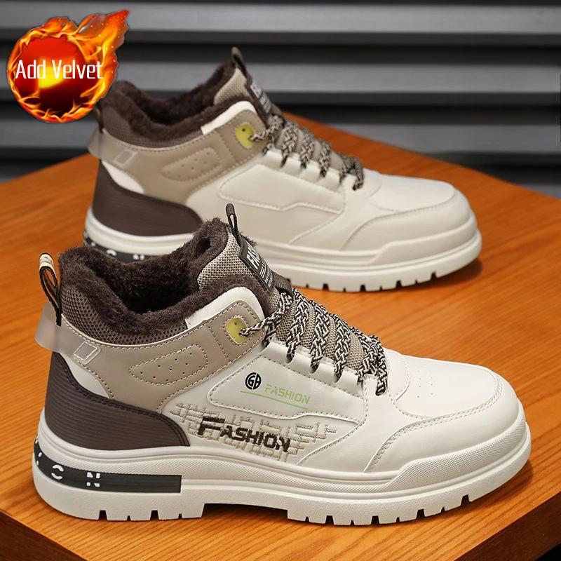 

Мужская зимняя обувь на шнуровке, ботинки на платформе и щиколотке, мужские зимние ботинки, модное предложение, новинка на работе, мех, флис, противоскользящие, водонепроницаемые, распродажа 39