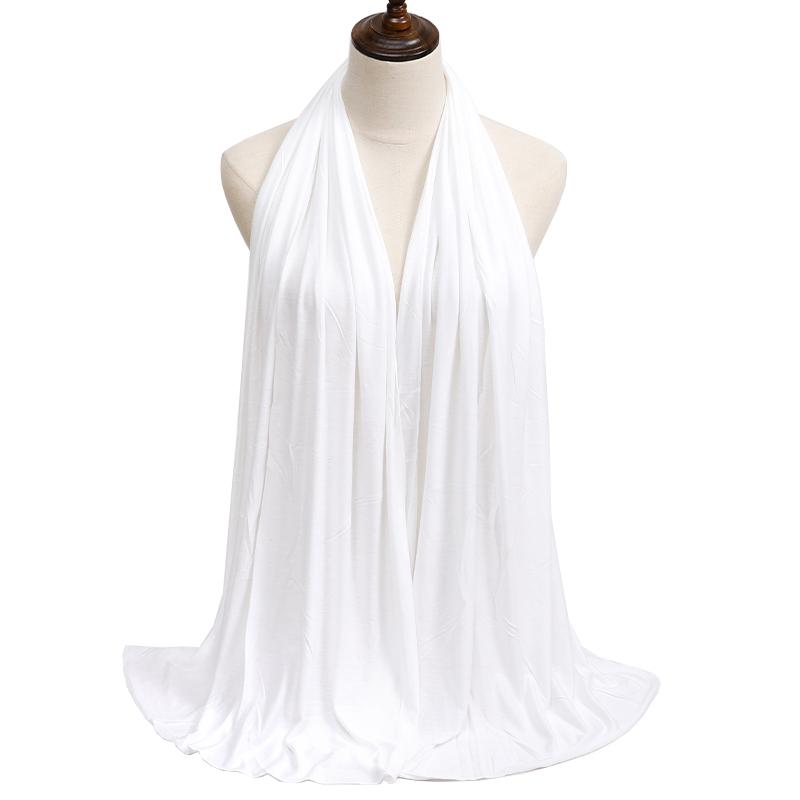 Módní modal Bavlněný dres Hidžáb šátek Dlouhý muslimský šátek Obyčejný měkký turban kravatové zábaly na hlavu pro ženy Afrika čelenka 170x60cm