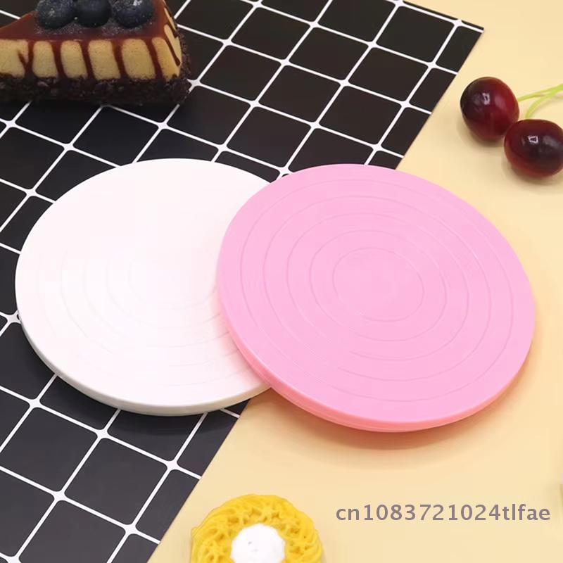 Rotating Cake Plate 1PC Kitchen, Round Stand, Anti-skid Baking Pan Tool, Plastic Turntable Cake Decorating Rotary