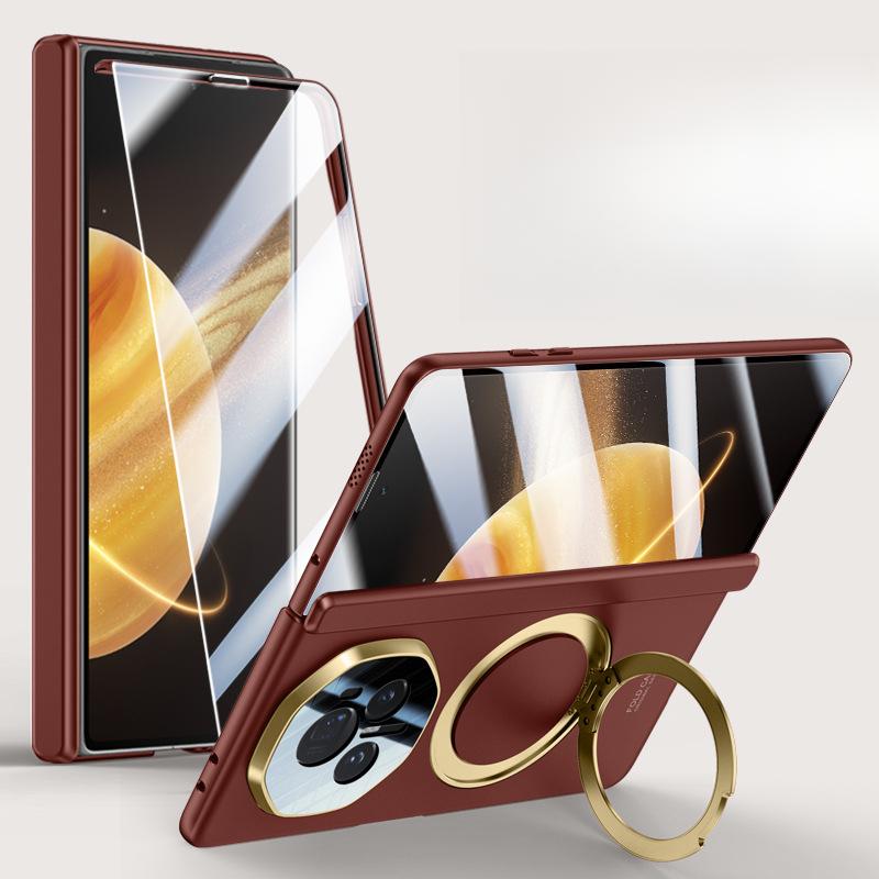 

Подходит для чехла для мобильного телефона Honor Magicv3, пленка, встроенный вращающийся на 360° кронштейн, магнитная адсорбция, полная упаковка, противоударный, шарнирный, деловая обложка Honor Magic V3