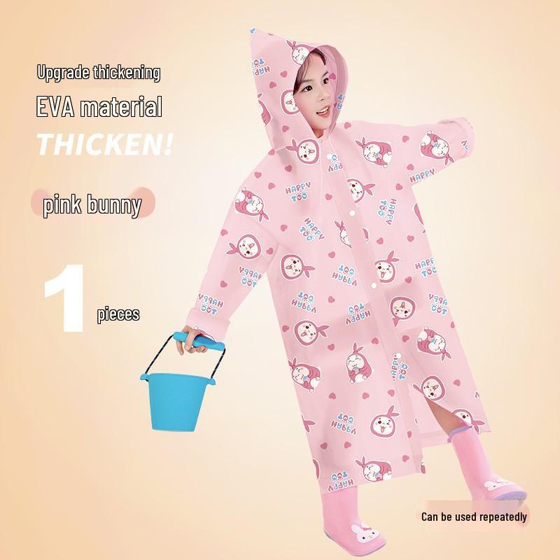 Children's and Student Long EVA Poncho – Waterproof, Disposable Raincoat for Girls and Boys