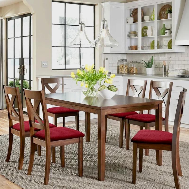 1Pc Polyester Dining Chair Dining Room Removable Cushion Covers Washable Upholstered WaterProof Chair Covers Elastic