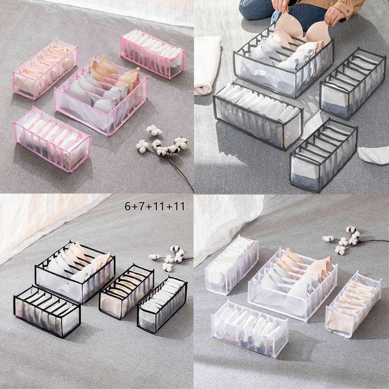 Zásuvková přepážka Kostkovaná kolekce Spodní prádlo Úložný prostor Krabicové Kalhotky Úložný zásobník Ženy Skříň Domácnost Ponožky Podprsenka Úložný prostor