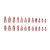 24 Pcs Valentines Day Press On Nail Glossy False Nail Heart Artificial Nail Almond Shape Full Cover Stick on Nail