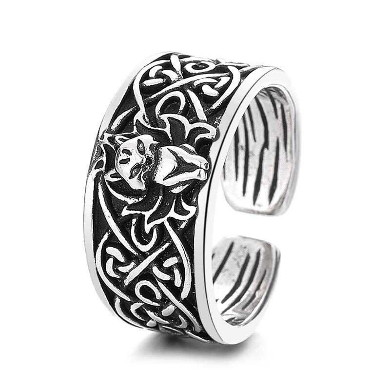 Fashionable Cartoon Nine-tailed Fox Ring for the Same Craftsmanship and Cold Style Simple Hand Jewelry