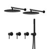 8-12 Inch Double Shower Head Brushed Rose Gold Shower  Mixer 3 Concealed Handles Wall Mounted Hot & Cold Wall Mounted Tap