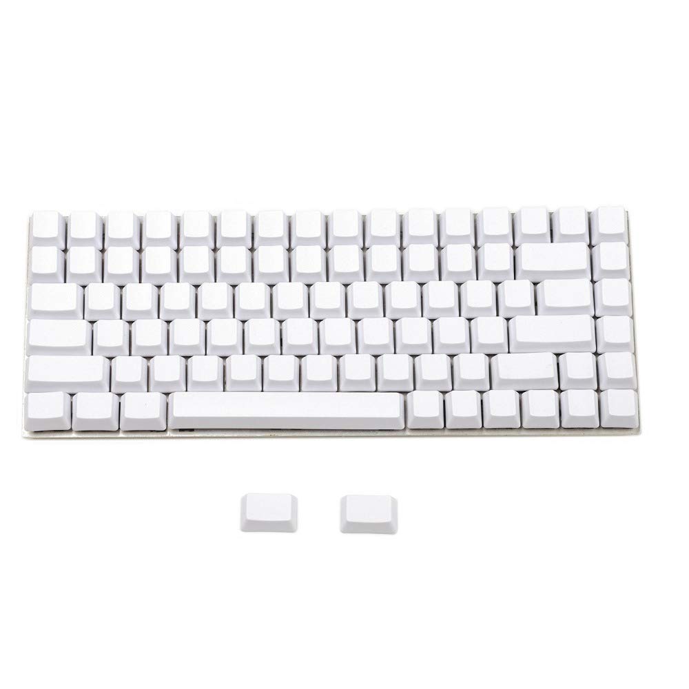 

YMDK White Black Dolci Thick PBT 84 68 64 Blank Keyset OEM Profile Keycaps for MX Mechanical Keyboards Keychron K2 K6 Keycool Tada68 YD64 (White)
