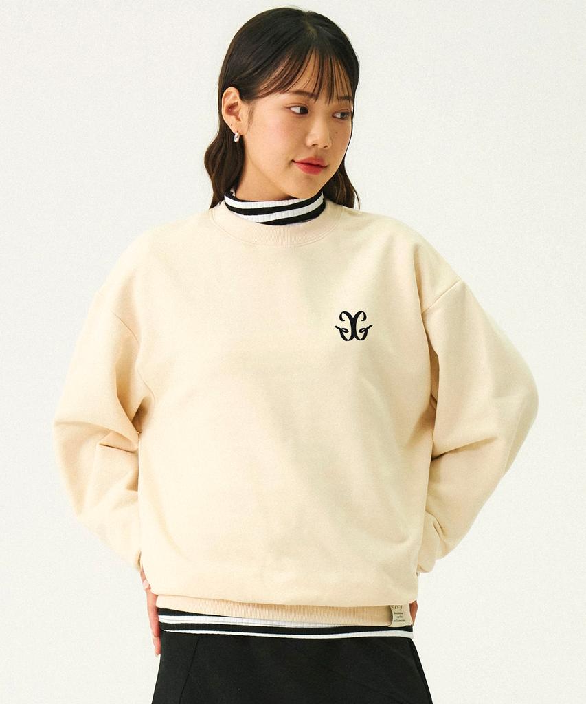 GRAVER [Unisex] Small G Logo Sweatshirt_Cream
