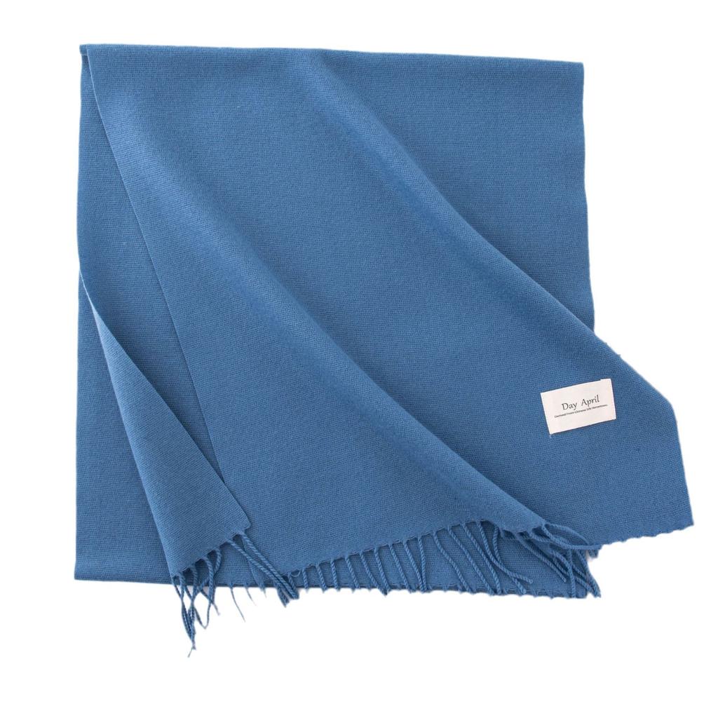 New Blue Solid Color Imitation Cashmere Large Scarf for Women in Autumn and Winter High End Versatile Scarf Simple Student Warm Shawl