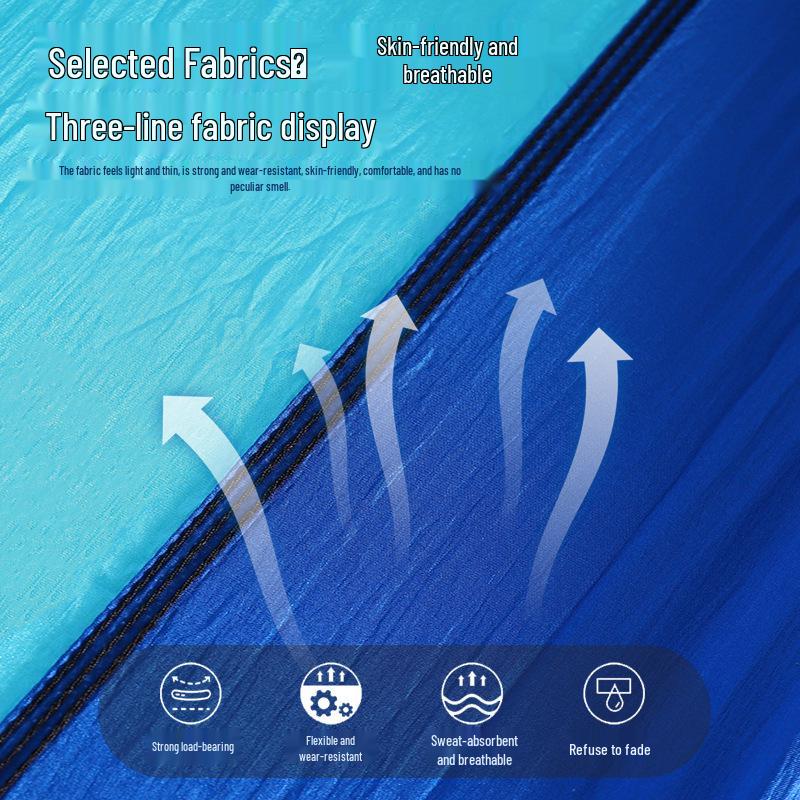 Quick-Open Double Parachute Cloth Hammock with Mosquito Net - Indoor/Outdoor Swing for One Person