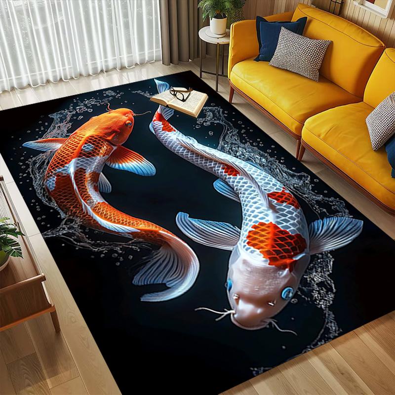 Koi Fish Living Room Nonslip Area Rug Soft Carpet For Bedroom Game Playroom Sofa Office Home Decor Doormat Christmas Gift C9261594