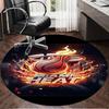 Heat Miami Team Spirit Round Rug for Livingroom,Bedroom, Palyroom, Chair Rug, Area rug, Circle Carpet, Large Size Fan Christmas gift