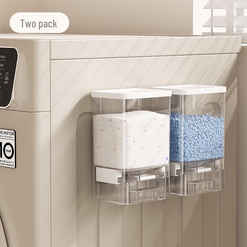 ClearView Punch-Free Wall-Mounted Laundry Rack: Transparent Moisture and Dust-Proof Storage Box.