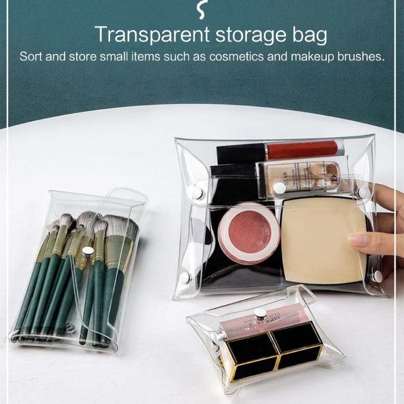 Portable Clear Cosmetic Bag Transparent Makeup Organizer for Travel and Daily Use