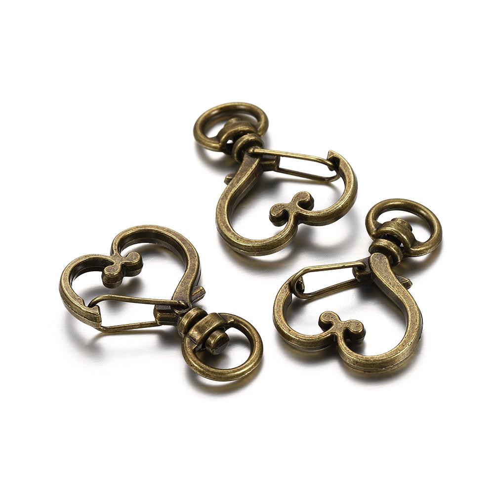 10pcs Cat Heart Snap Hook Trigger Clips Buckles for Keychain Lobster Lobster Clasp Hooks for Key Ring Clasp Jewelry Accessories
