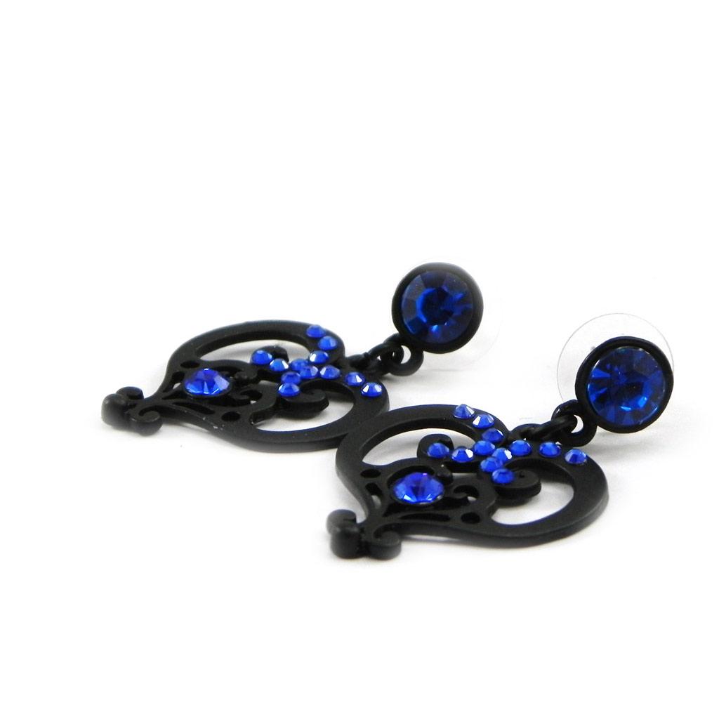 NOA [I1506] - Designer Earrings 'Sissi' Blue Black