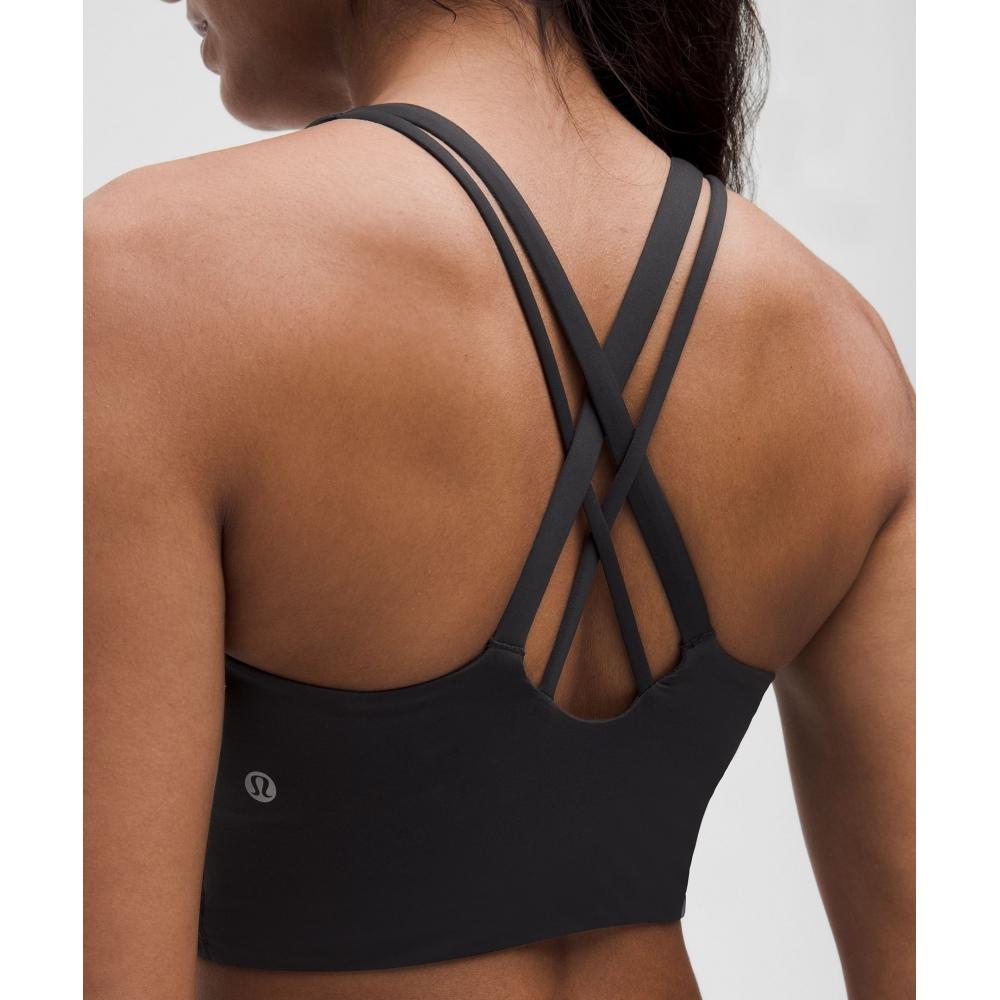 Lululemon Energy Longline-BH mit mittlerer Stützkraft, BD-Cups, Evolve, Schwarz