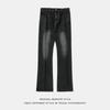 Washed Retro Micro-pull Jeans Autumn New Loose Texture Trendy Brand Long Pants High Street American Bell Pants Q