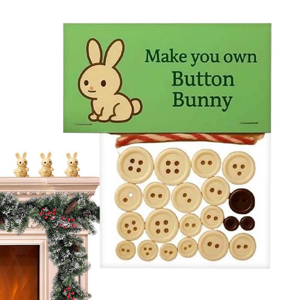 Christmas Animal Craft Buttons Kit Fun Handmade Button Animal Ornaments Home Decorations For Car Apartment Dormitory Office