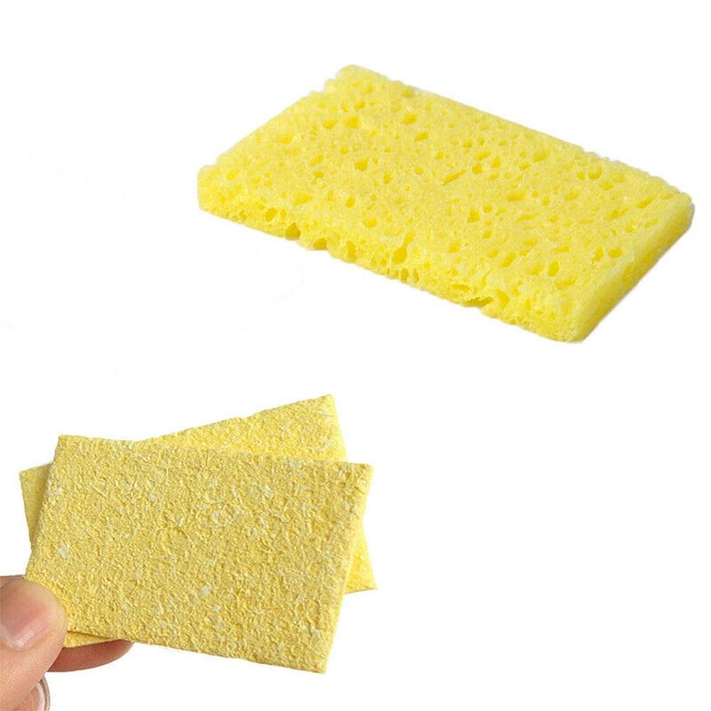 Lot De 10 éponges Nettoyage Fer à Souder - Résistantes Hautes Températures, Dimensions 35x50mm, Jaune