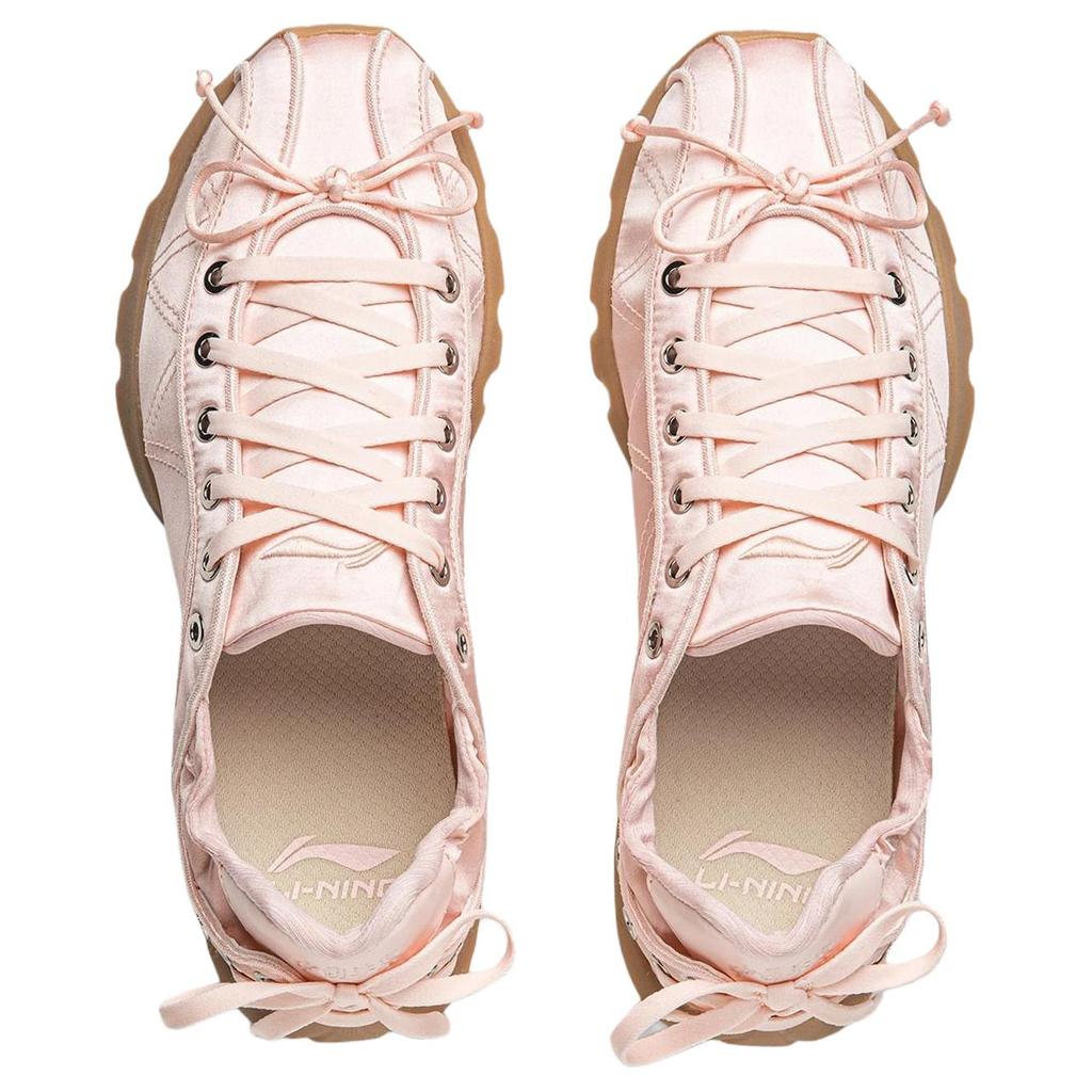 Li Ning Linglong Minimalist Comfortable Durable Lightweight Low-Top Casual Shoes Women sneaker Pink AZGV274-2
