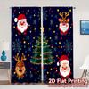 2pcs,Curtains Christmas Trees Santa Reindeer Snowflakes (3) Popular Creative Curtains 100% Polyester Curtains All Seasons for